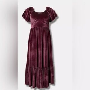Torrid Velvet Maxi Dress in Wine